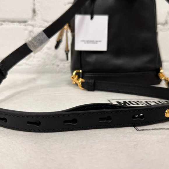 SS24 MOSCHINO Couture Jeremy Scott Black w/ Blue Bubble Bobble Dragon Backpack main image 4